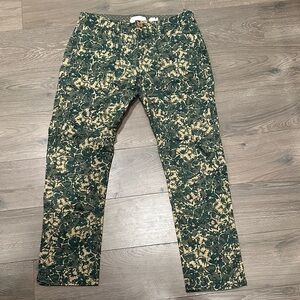 Floral Green and Cream Pants EUC